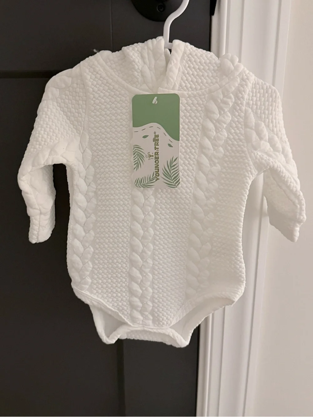 Baby Cable-Knit Hoodie & Jogger Set - White